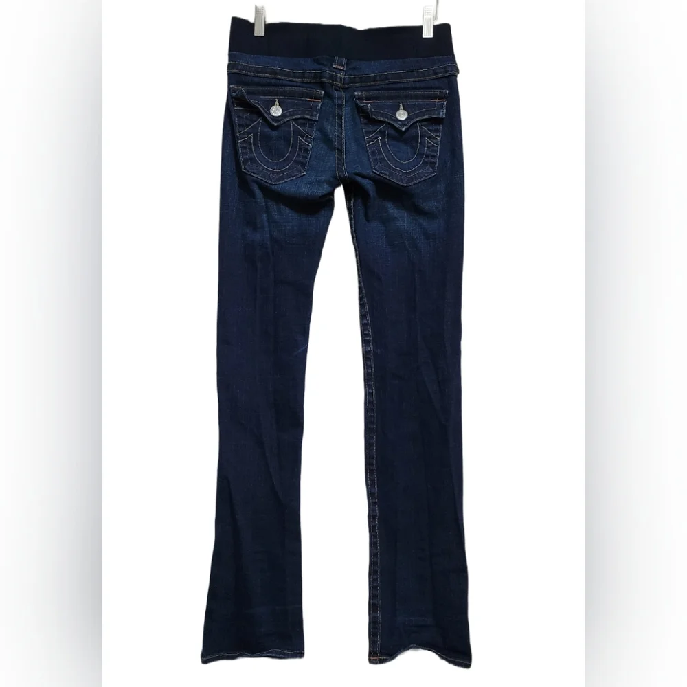 True Religion Dark Indigo Straight Leg Maternity Jeans - Picture 2 of 8